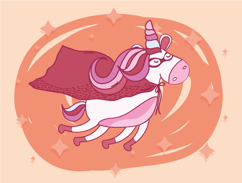 Leteča vinil preproga samorog - TenStickers