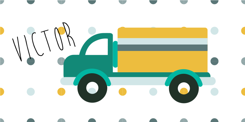 Tovornjak z imenom personalizirana mat - TenStickers