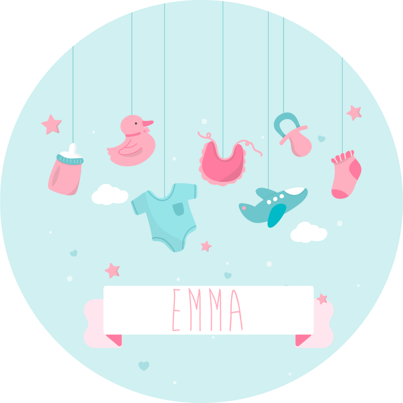 Osebna punčka rojena personalizirana podloga - TenStickers