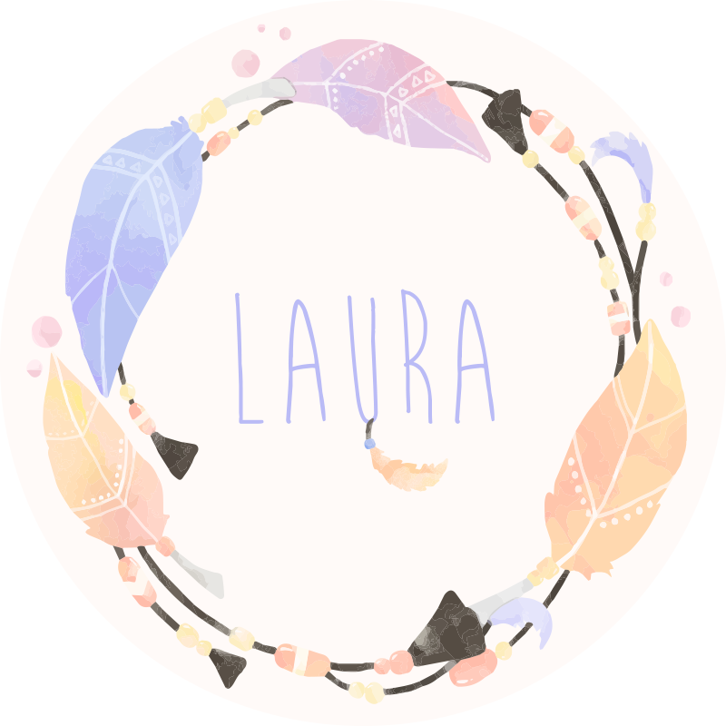 Personaliziran pernati krog Vinilna preproga z imeni - TenStickers