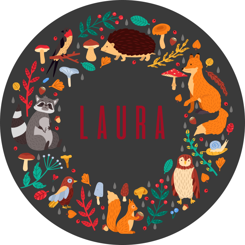 Personaliziran gozd Vinilna preproga za dojenčke - TenStickers