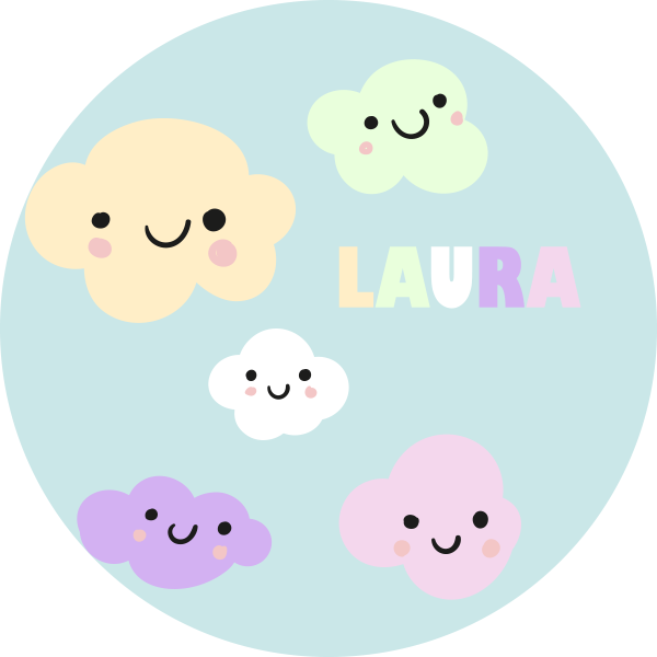 Personalizirani pisani oblaki personalizirana podloga - TenStickers