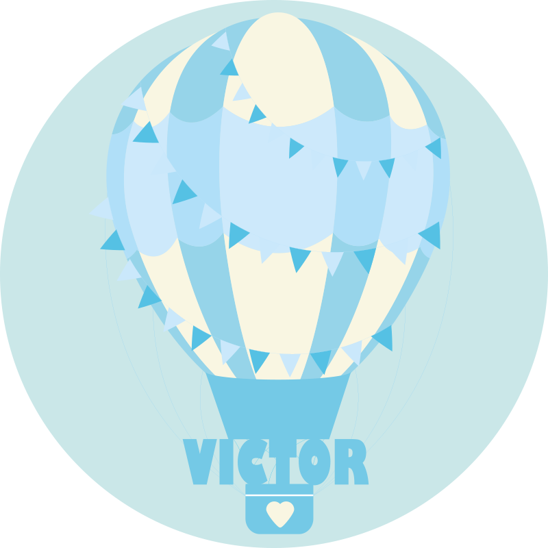 Barvita zračna balona personalizirana podloga - TenStickers