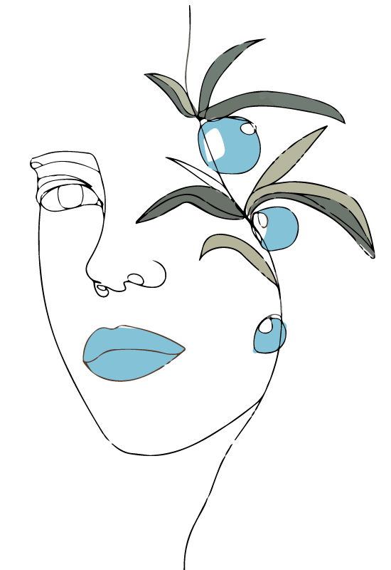 Minimalistična skica obraza spalnica - TenStickers