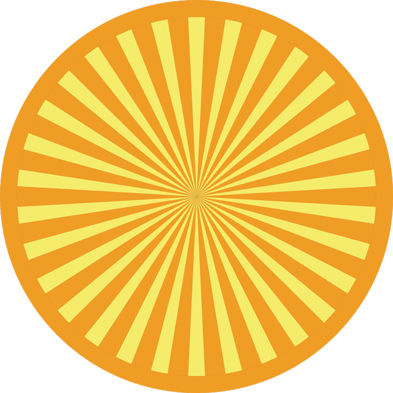 Sončni žarki krožni niz Vinilna preproga s črtami - TenStickers