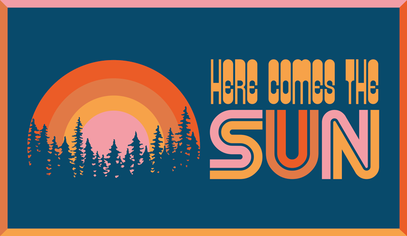 Prizor silhuete sončnega vzhoda vinilne preproge z napisom - TenStickers