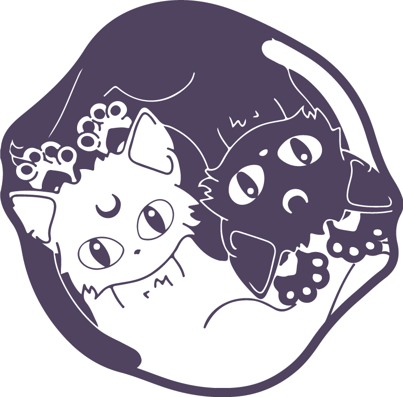 Anime mačka yin yang vinil preproga - TenStickers