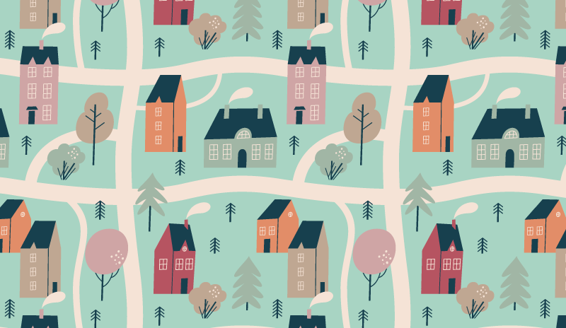 Otroci se igrajo vasi Otroške vinilna preproga - TenStickers