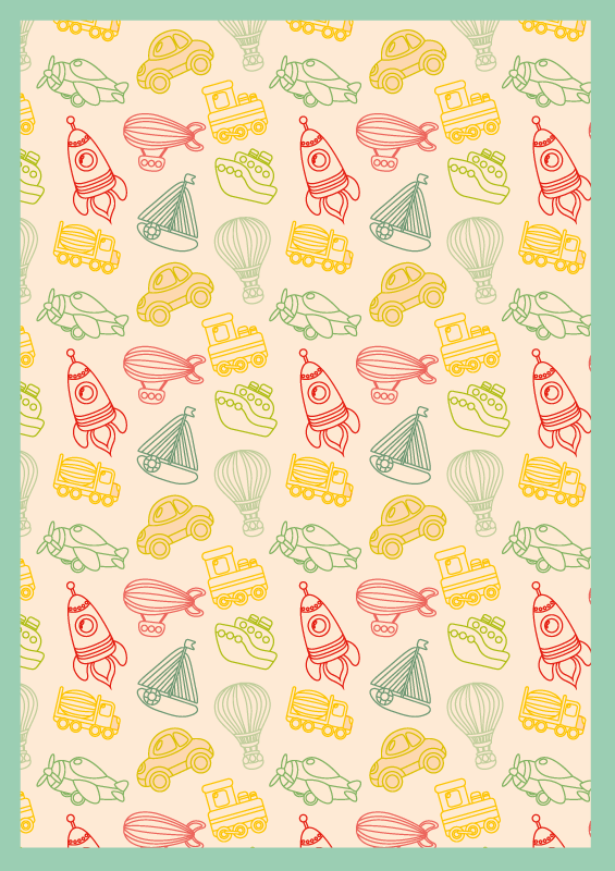 Igriv transportni vzorec Otroške vinilna preproga - TenStickers