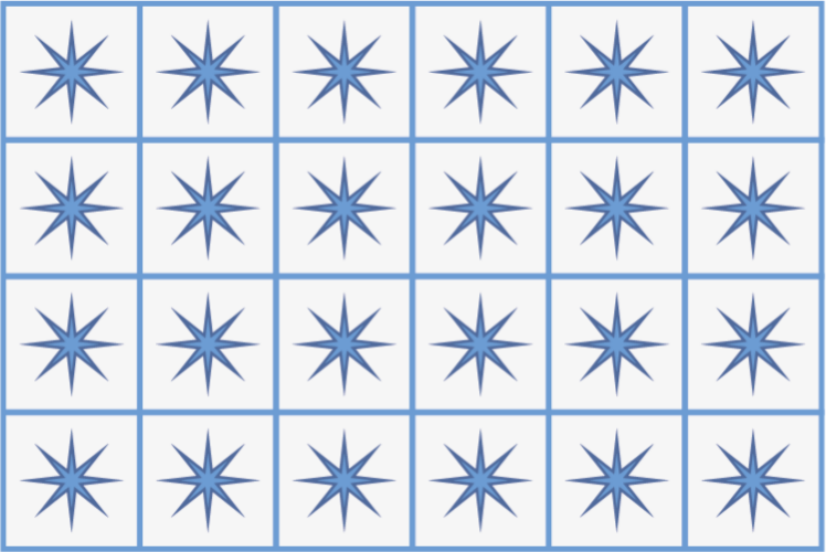 Modre zvezdaste ploščice vinil preproga - TenStickers