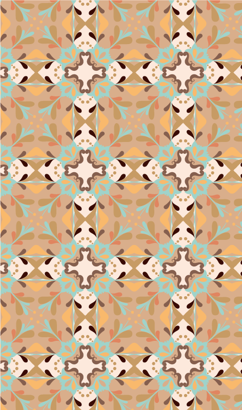 Vinilna talna obloga v imitaciji ploščic mozaik zvezda - TenStickers