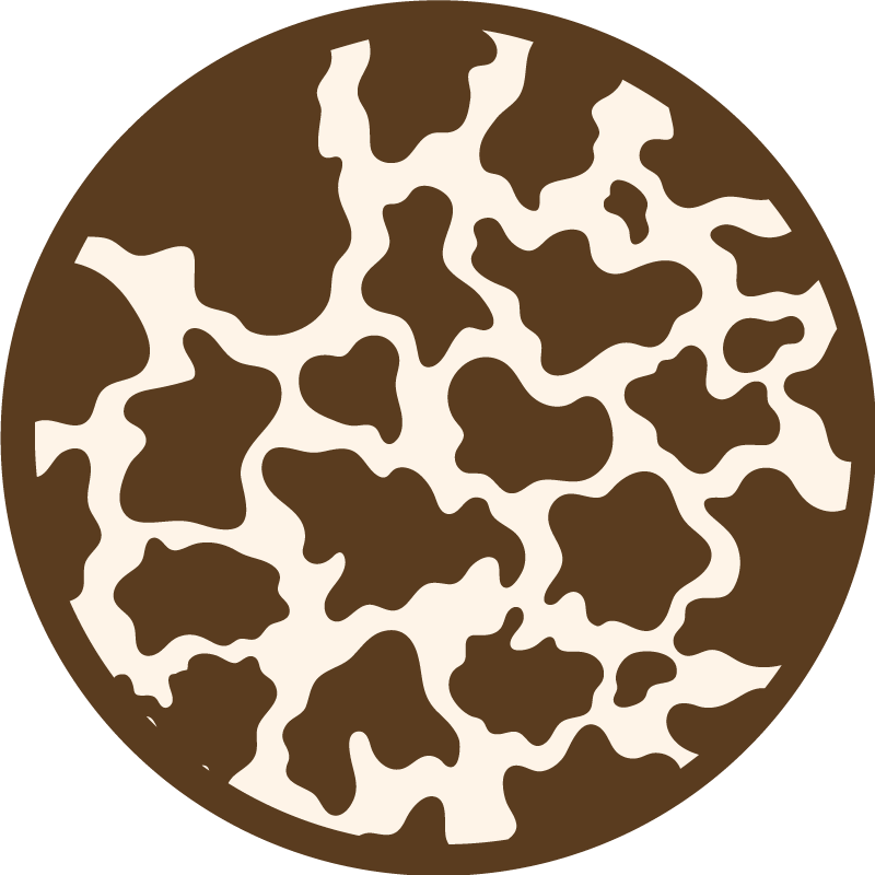 Goveja koža okrogla vinilni tepih s potiskom živali - TenStickers