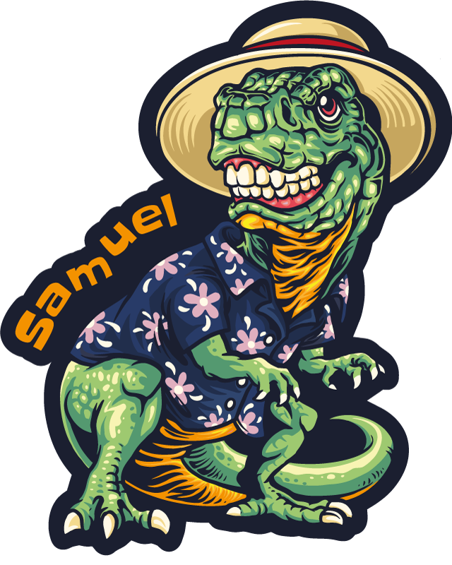 Počitniška obleka dinozavra Vinilna preproga z imeni - TenStickers