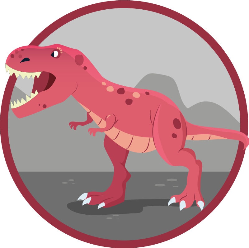 Rdeča dinozavra roar 3d vinil preprogo - TenStickers