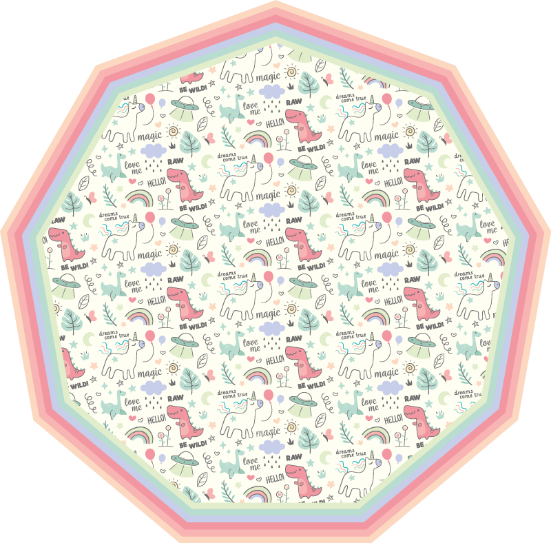 Igriv motiv abecede Otroške vinilna preproga - TenStickers