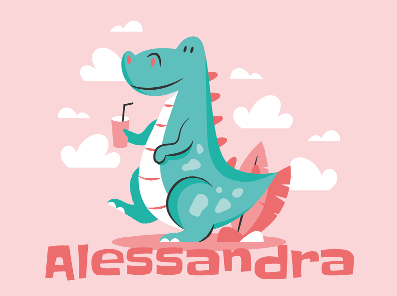 Personaliziran zmaj Vinilna preproga z imeni - TenStickers