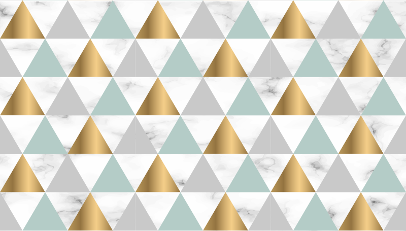 Marmornati trikotnik geometrija hodnik tekači - TenStickers