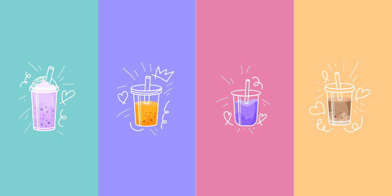 Kvadratki doodle pijače vinilne preproge z napisom - TenStickers