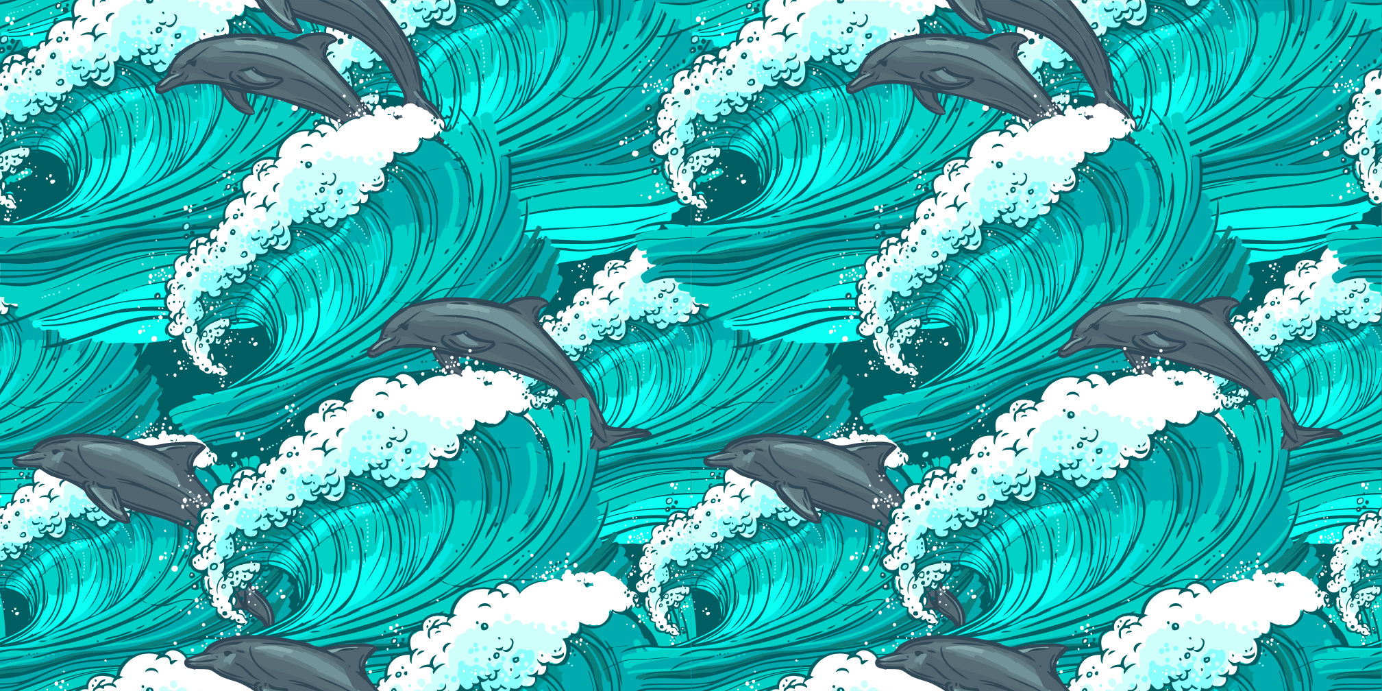 Delfin v oceanu živalska vinil preproga - TenStickers