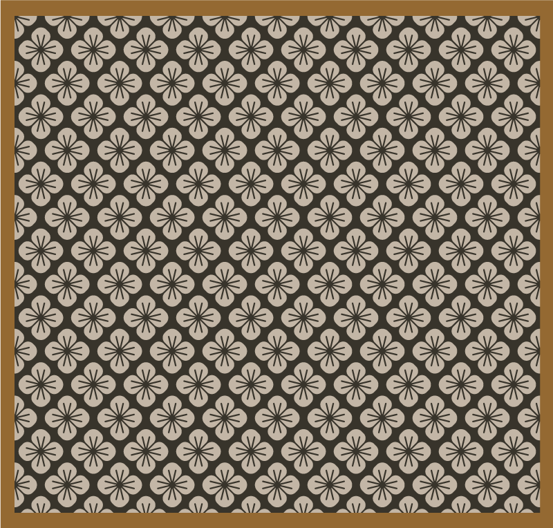 Talna zasnova črna cvetlična preproga - TenStickers