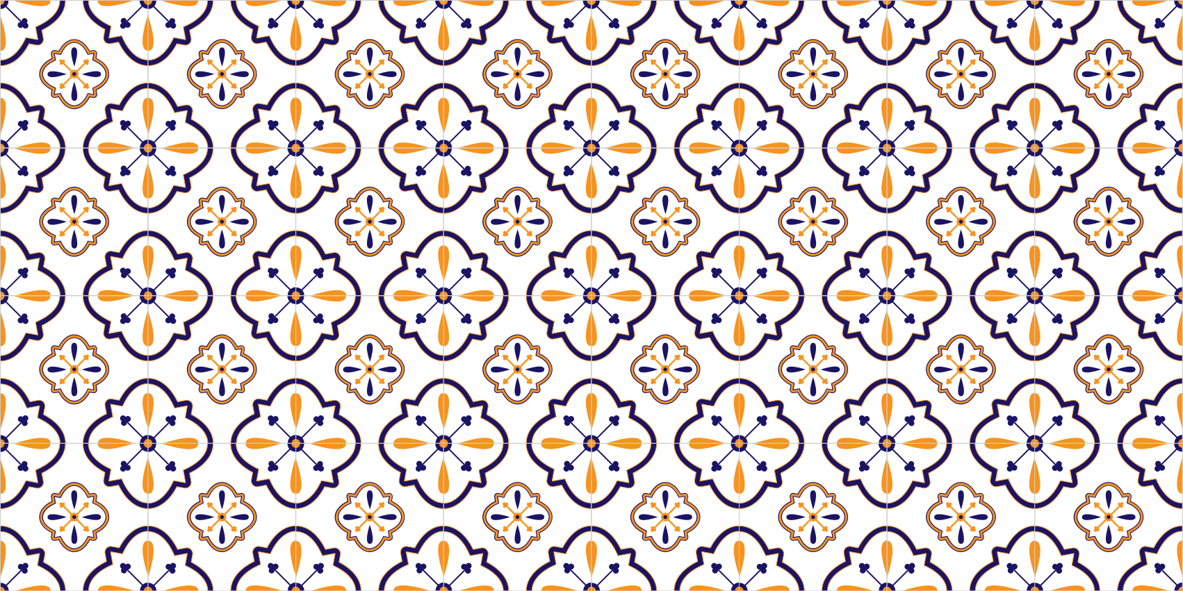 Replika cvetličnih ploščic Vinilna preproga za kuhinjo - TenStickers