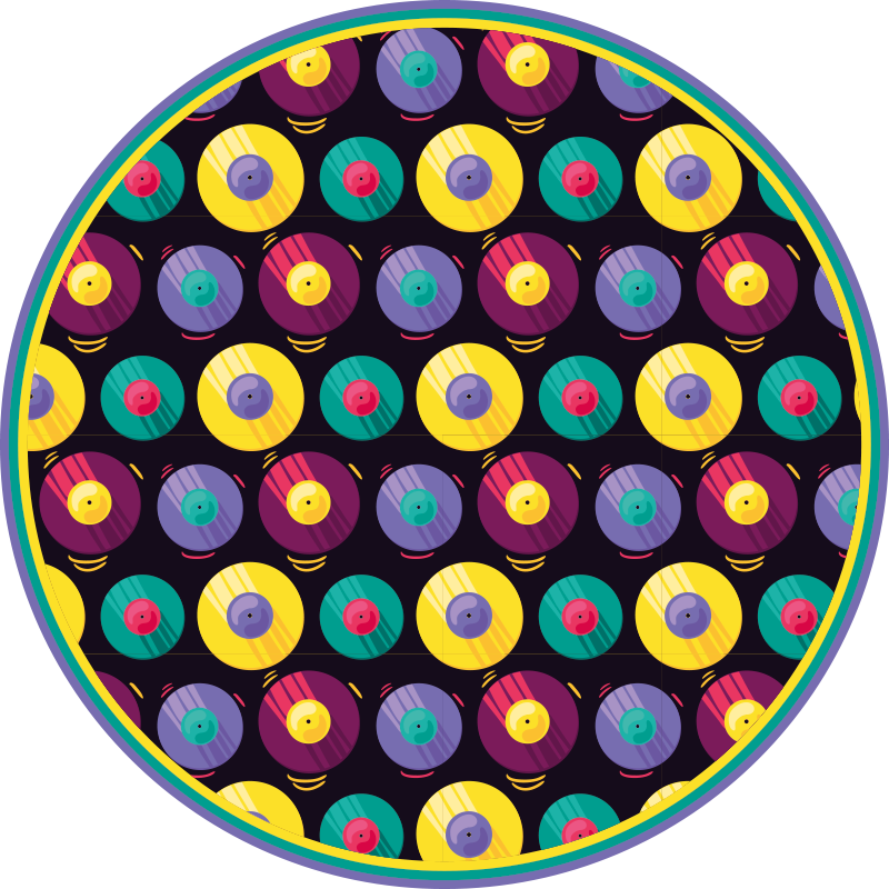 Vzorec vinil plošče vintage preprogo - TenStickers