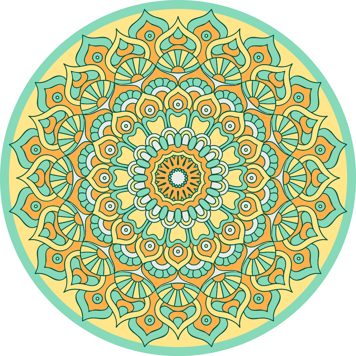 Mandala okrogle oblike Vinilna preproga mandala - TenStickers