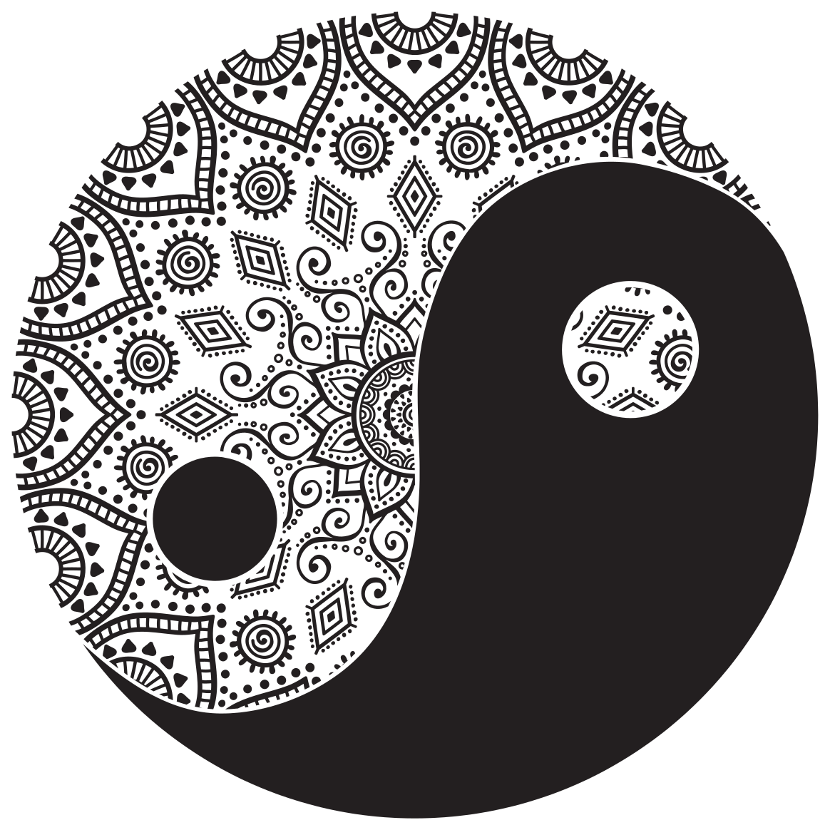 Mandala yin yang mandala vinil preproga - TenStickers