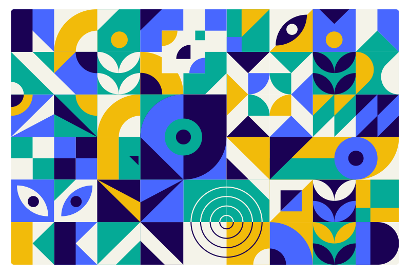 Vivid geometric patterns vinilne preproge - TenStickers