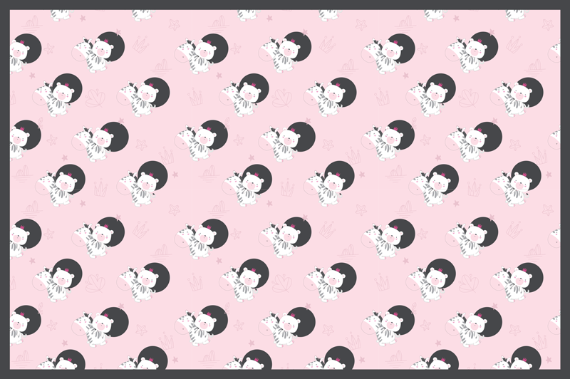 Igriva grafika balerine Otroške vinilna preproga - TenStickers