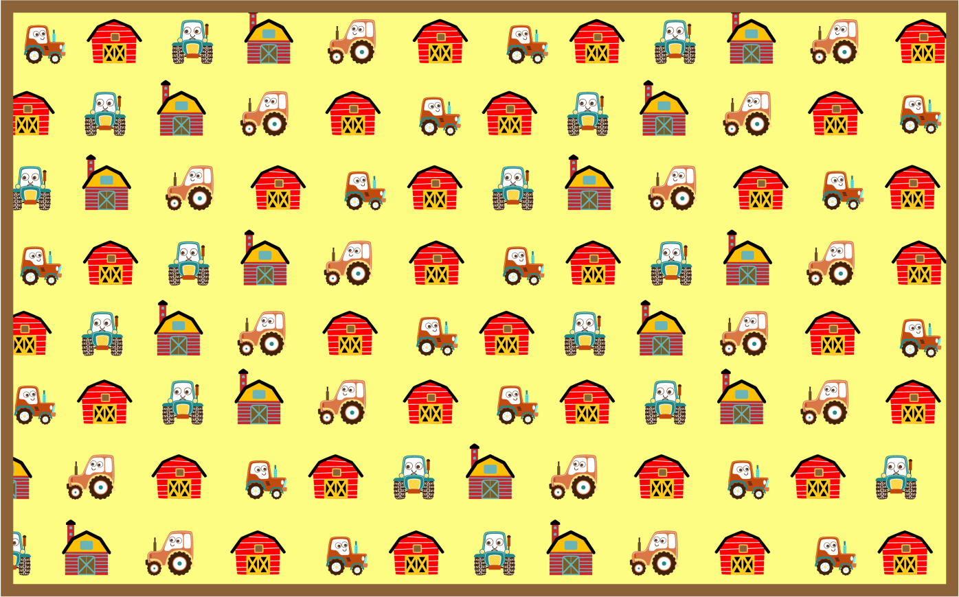 Traktor in kmetijska hiša otroci vinil preproga - TenStickers