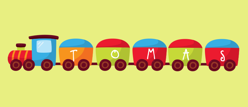 Vlak z imenom otroška preproga iz vinila - TenStickers