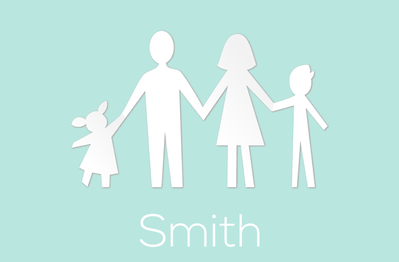 Prilagodljiva družina Vinilna preproga z imeni - TenStickers