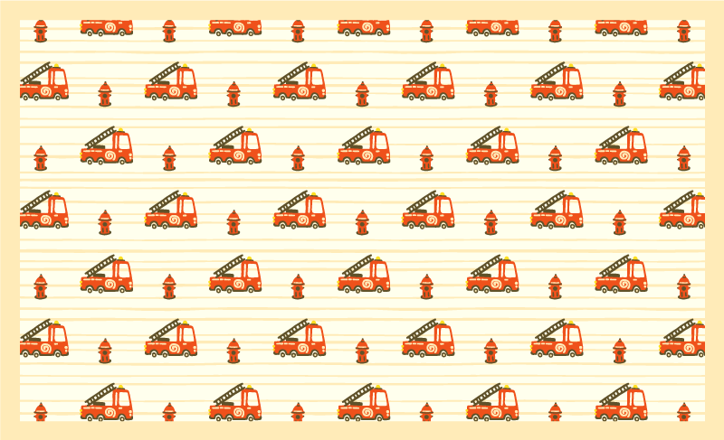 Gasilsko vozilo in požarna otroška vinil preproga - TenStickers