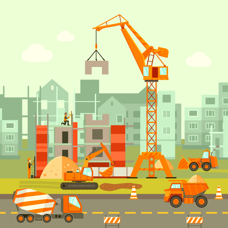 Gradbeno igrišče Otroške vinilna preproga - TenStickers