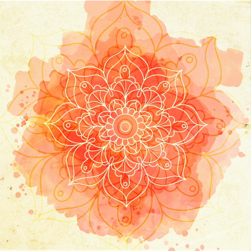 Cvetenje mandale Vinilna preproga mandala - TenStickers