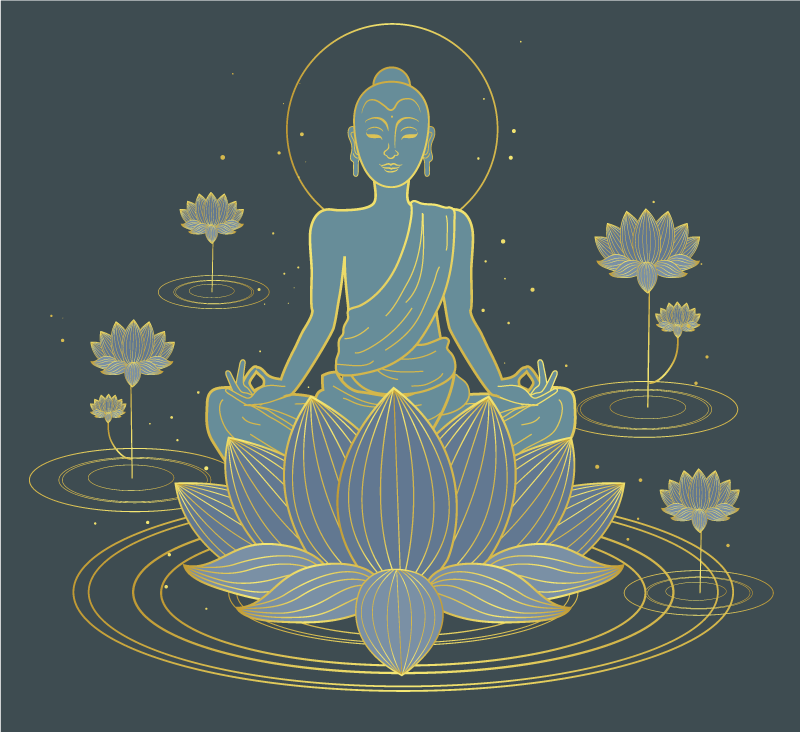 Meditativni buda Vinilna preproga mandala - TenStickers
