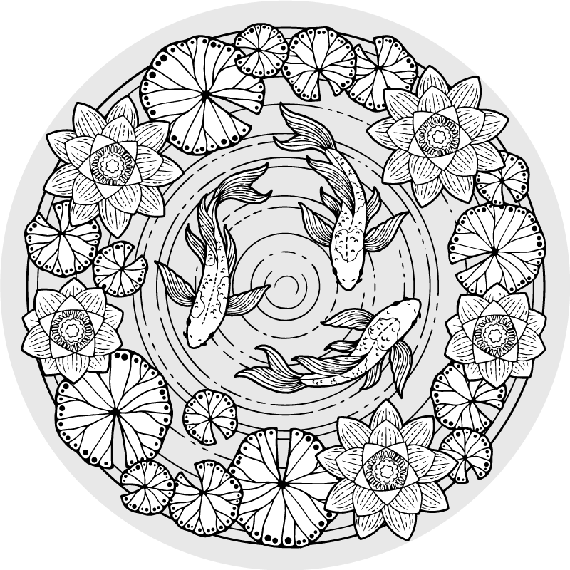 Koi riba spokojnost Tepih z živalskim potiskom - TenStickers