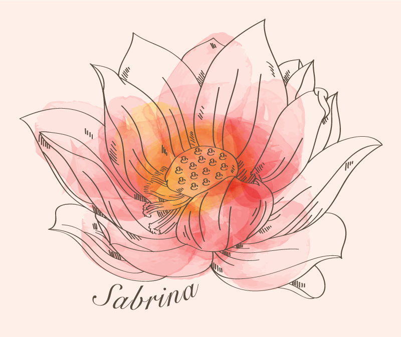 Prilagodljiv lotus Vinilna preproga z imeni - TenStickers