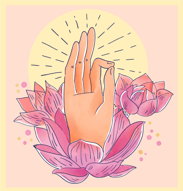 Ilustracija duhovnega cvetenja Vinilna preproga mandala - TenStickers