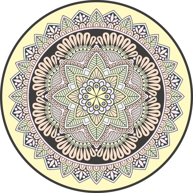 Complex circular motif vinilna preproga mandala - TenStickers