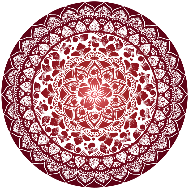 Krožna orientalska čipka mandala vinil preproga - TenStickers