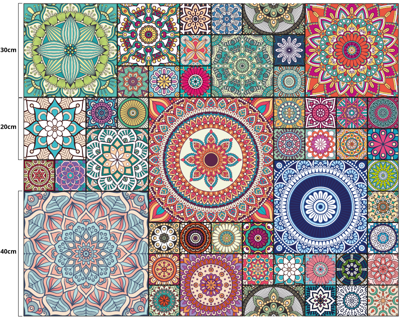 Mandala ploščice mandala vinil preproga - TenStickers