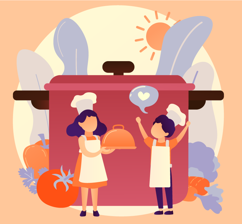 Kulinarični liki Otroške vinilna preproga - TenStickers