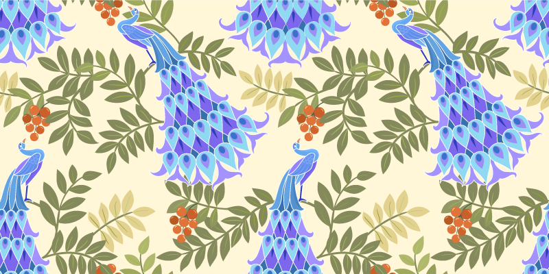 Motiv cvetličnega pava cvetlična vinilna preproga - TenStickers