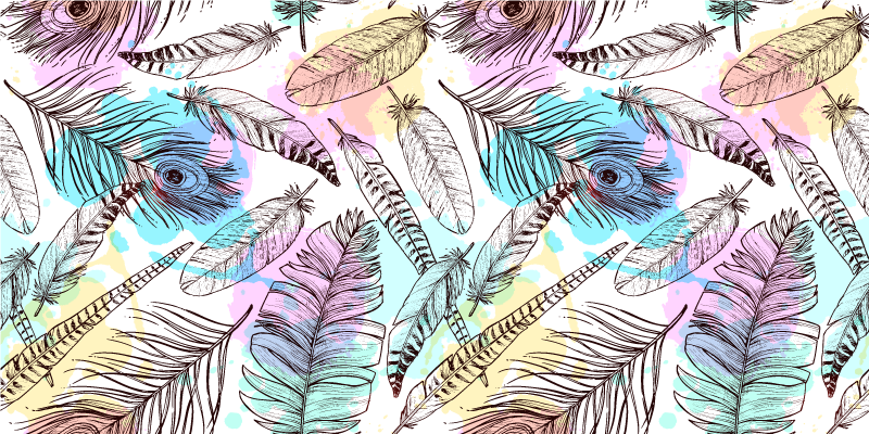 Motiv perja cvetlična vinilna preproga - TenStickers