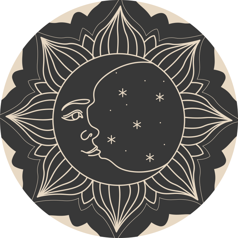 Sonce in luna Vinilna preproga mandala - TenStickers