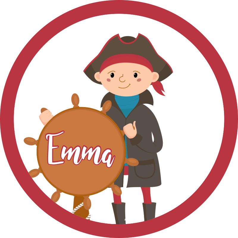 Pirat prilagodljiv Vinilna preproga z imeni - TenStickers