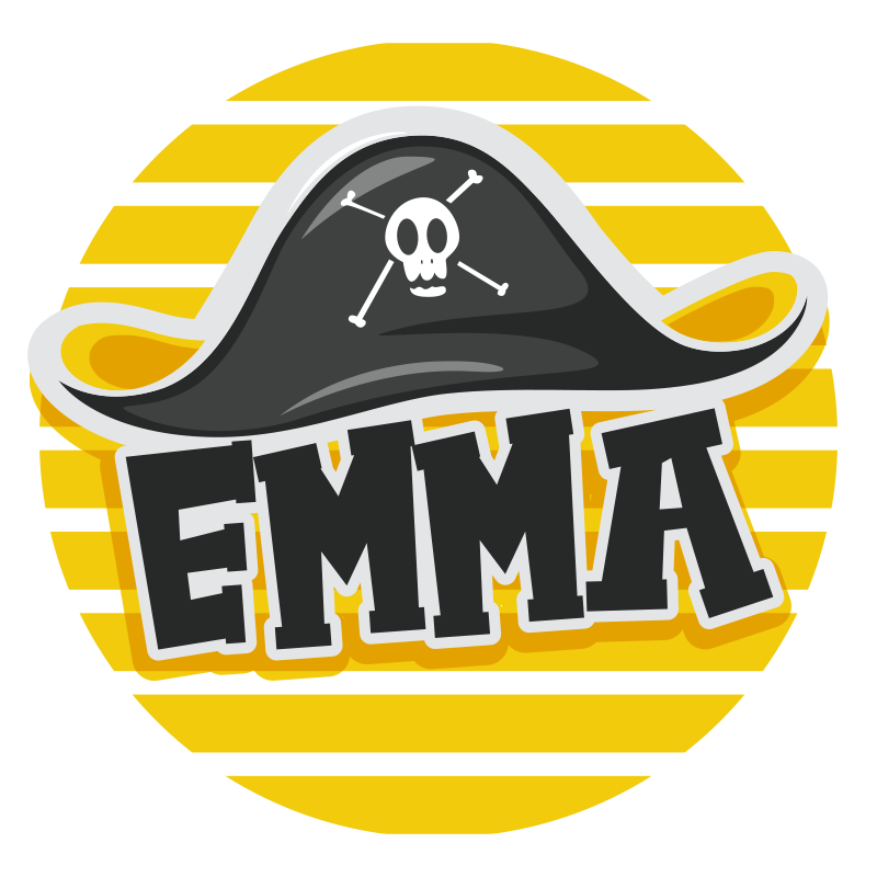 Piratsko tematiko Vinilna preproga z imeni - TenStickers