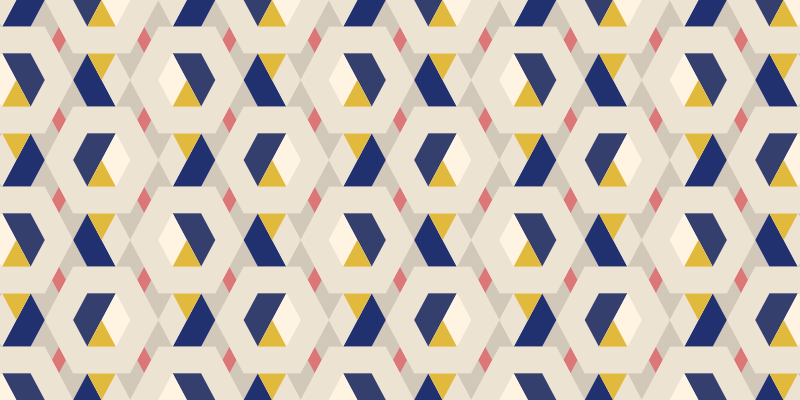 šesterokotni geometrijski motiv sodobne vinilne preproge - TenStickers